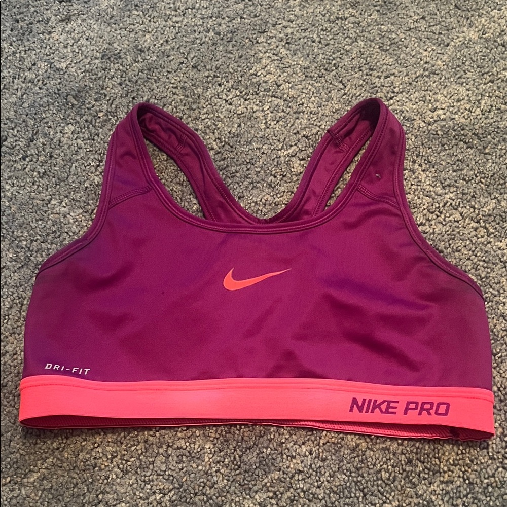 Nike Purple Sports Bra with Pink Band
